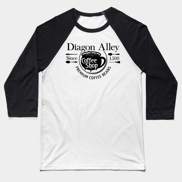 Diagon Alley Coffee Shop Baseball T-Shirt by Nicklemaster